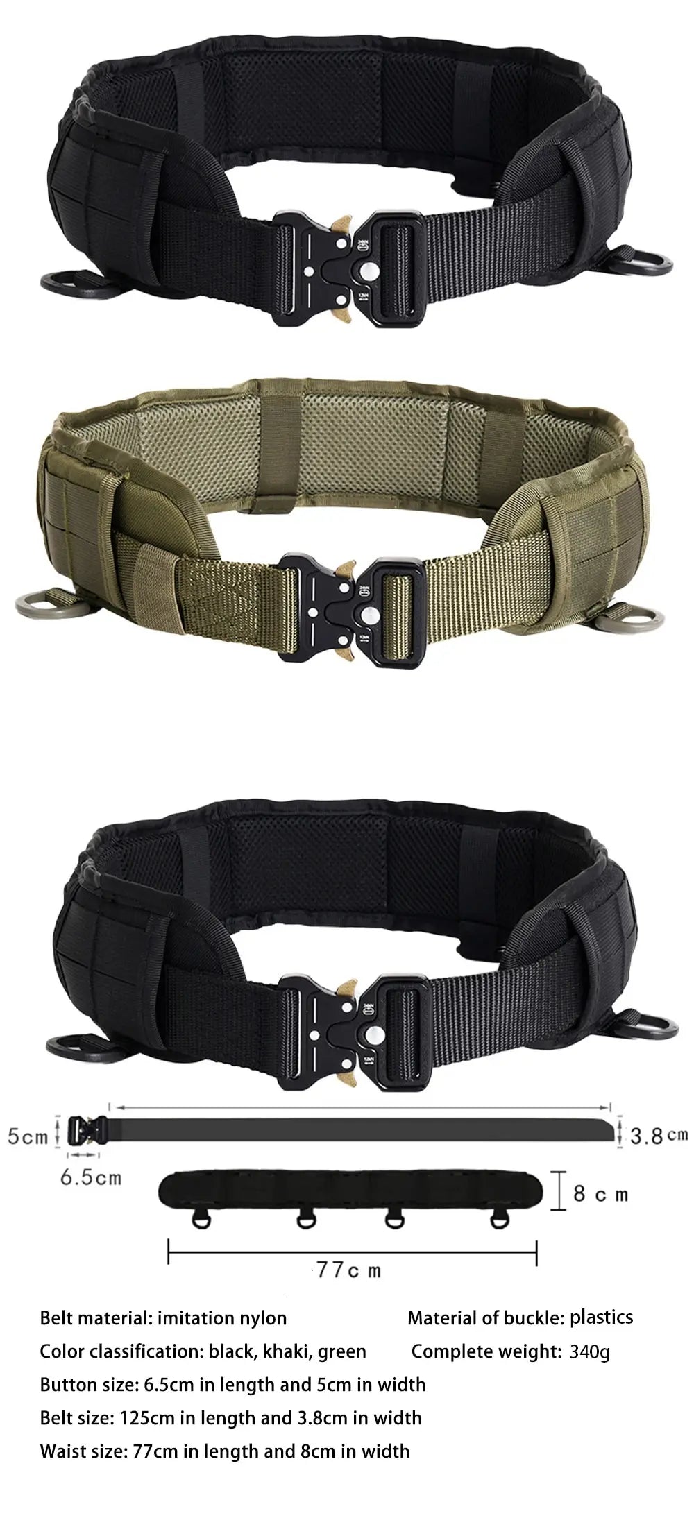 1pcs Men's Belt Outdoor Tactical Belt Multi-Function Buckle Nylon Belt High Quality Outdoors Sports Canvas Belts Neutral Girdle