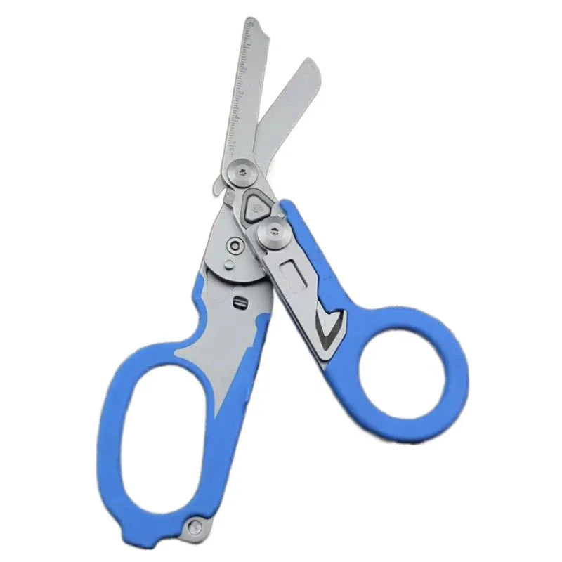 6 In1 Foldable Medical Emergency Response Scissor Shear First Aid Kit Scissors Tactical Plier Outdoor Survival EDC Tool Gear