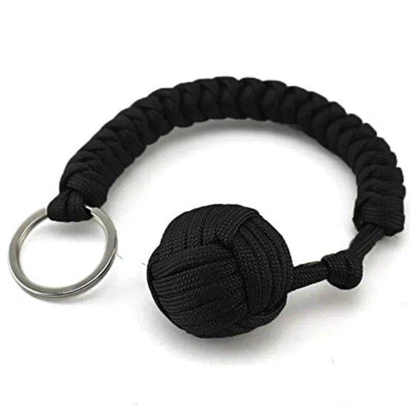 Use this braided outdoor paracord key ball Outdoor protection tool Outdoor paracord survival keychain 1PC