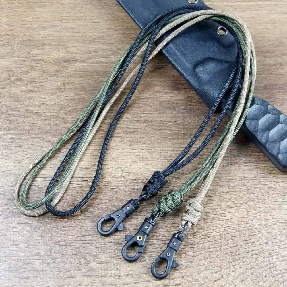 2PCS Paracord Braided Neck Lanyard for ID Badge Holder with Rotating Plastic Clip  for Phone Wallet Key for Men Women