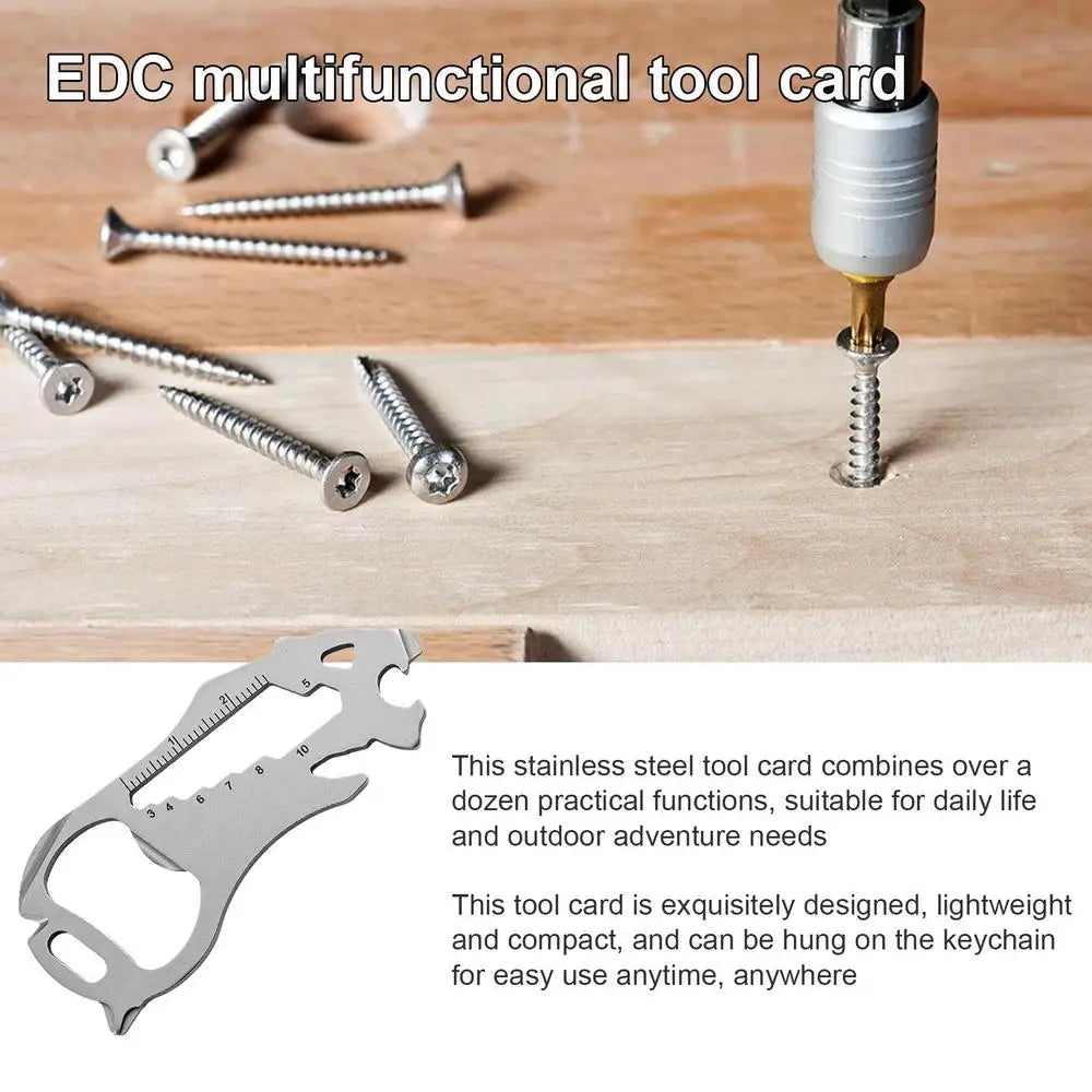 EDCs Mini Multi-Tool Bear Credit Card Tool Bottle Opener EDCs Mini Multitool Keychain Beer Opener Survival Tool For Journey