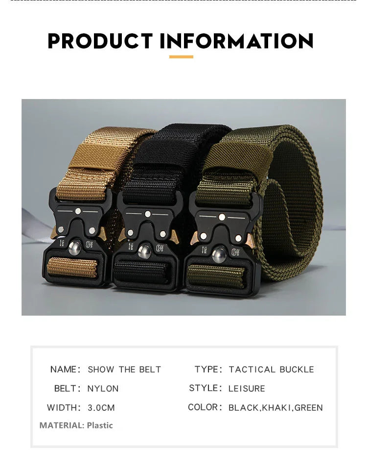 Men's Belt Outdoor Hunting Tactics Belt Multi functional Buckle Nylon Belt High Quality Marine Corps Canvas Belt