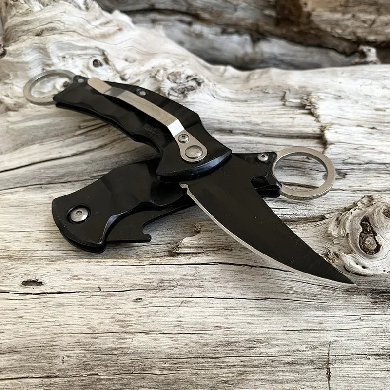 Karambit Knife Folding Knife with Finger Ring Pocket Knife Outdoor Fishing Knife Camping Hunting Survival Working Claw Knife