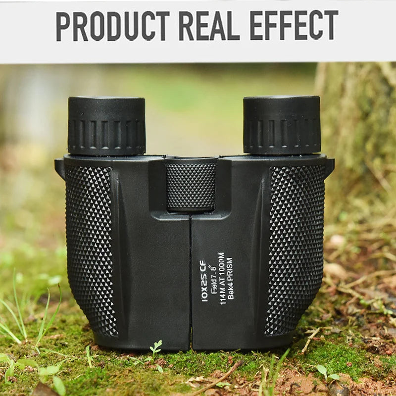 10X25 HD Binoculars Mini Portable Telescope BAK4/FMC Coated Binoculars Outdoor Bird Watching Hunting Travel Camping Ball Game