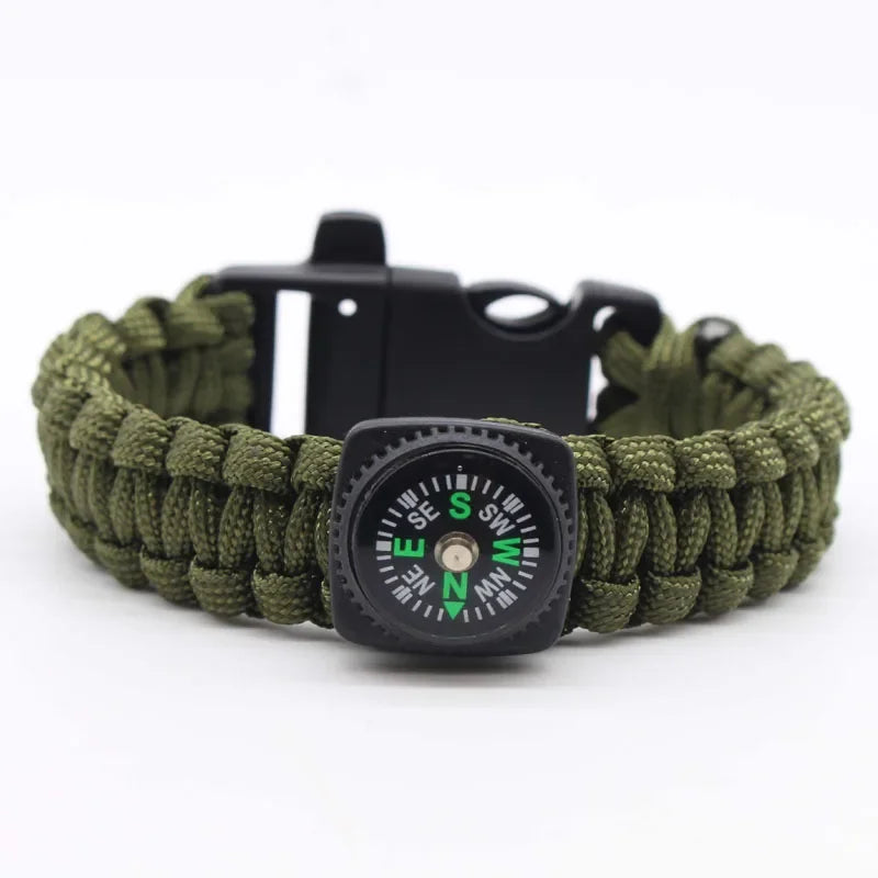 Survival Bracelet Multifunction Paracord Wristband Loud Whistle Emergency Compass Bracelet Outdoor Tools For Camping Hiking