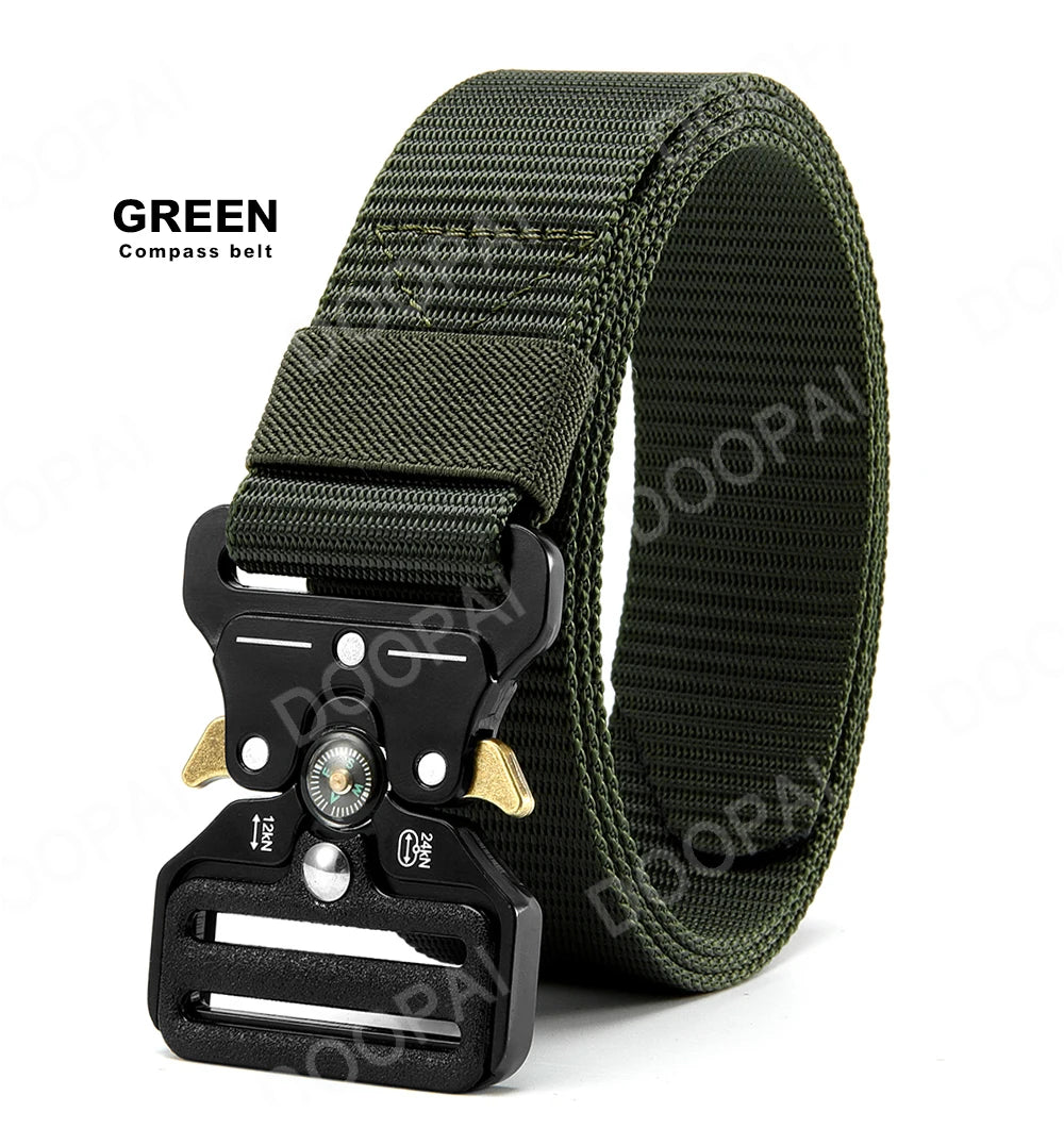 Men's Belt Army Outdoor Hunting Compass Tactical Multi Function Combat Survival Marine Corps Canvas For Nylon Male Luxury Belts