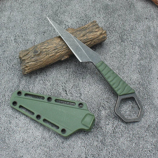 New EDC Pocket Knife Necklace Knife Multifunctional Tactical Knife K Sheath Portable Camping Mini Straight Outdoor