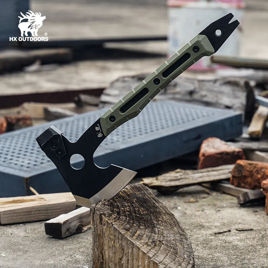 HX OUTDOORS Fire War Full Tang Camping Survival Touris Axe Hatchet Tactical  Multifunctional Hunting Tools Tomahawk Hammer