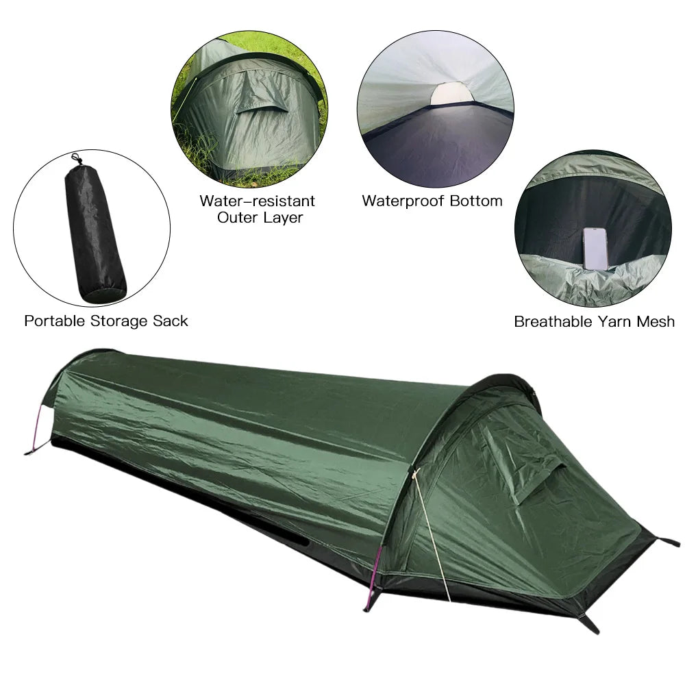 Backpacking Tent Outdoor Camping Sleeping Bag Tent Lightweight Single Person Tent