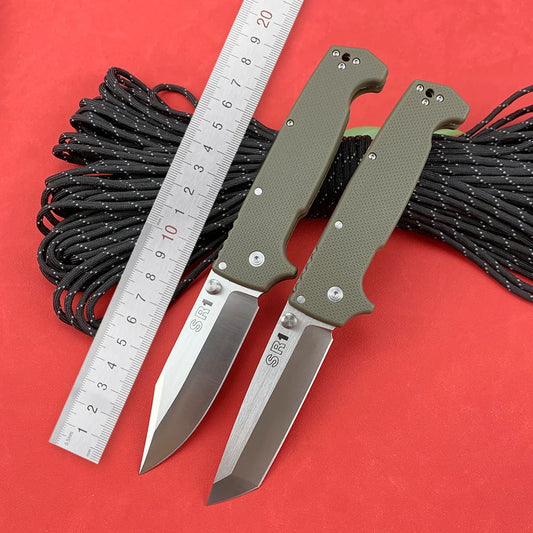 New Knives 2024 SR EDC Folding Knife Nylon Fiber Handle Tanto Professional Outdoor Survival Multi-tool Pocket Knives for Men