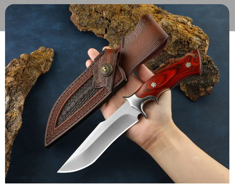 Lion King Outdoor Straight Knife Camping Survival Knife Defense Knife Mini Pocket Knife Wilderness Survival Knife m390