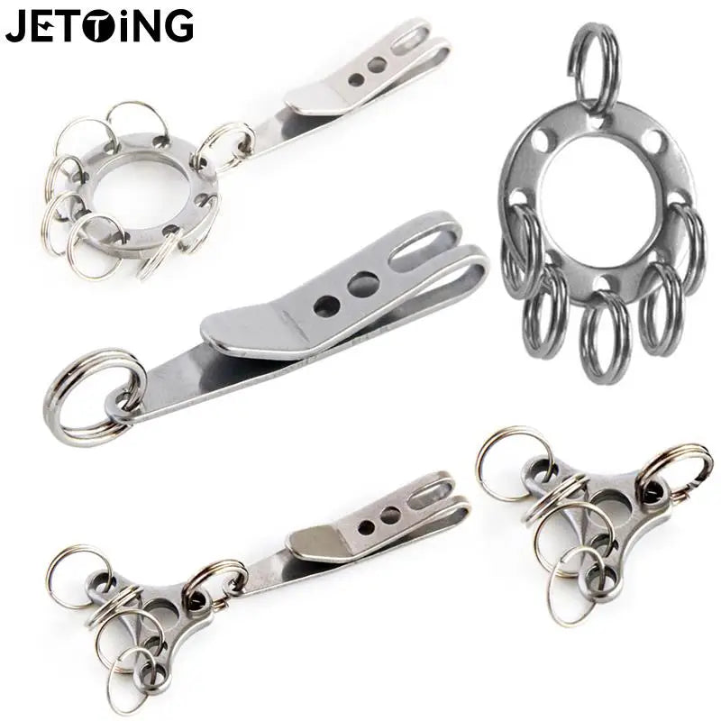 1pc EDC Bag Clip With Key Ring Carabiner Stainless Steel Outdoor Quicklink Tool Camping Climbing Keychain Money Clip EDC Tools