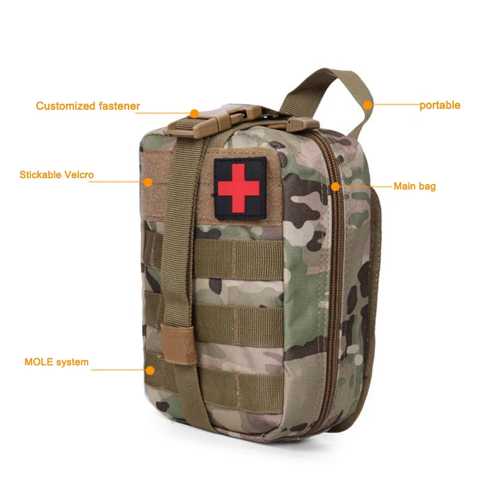 First Aid Kit Camping Tactical Medical EDC Pouch Emergency Survival Kit Outdoor Hunting Medical Bag 1000D Nylon Bag Waist Pack