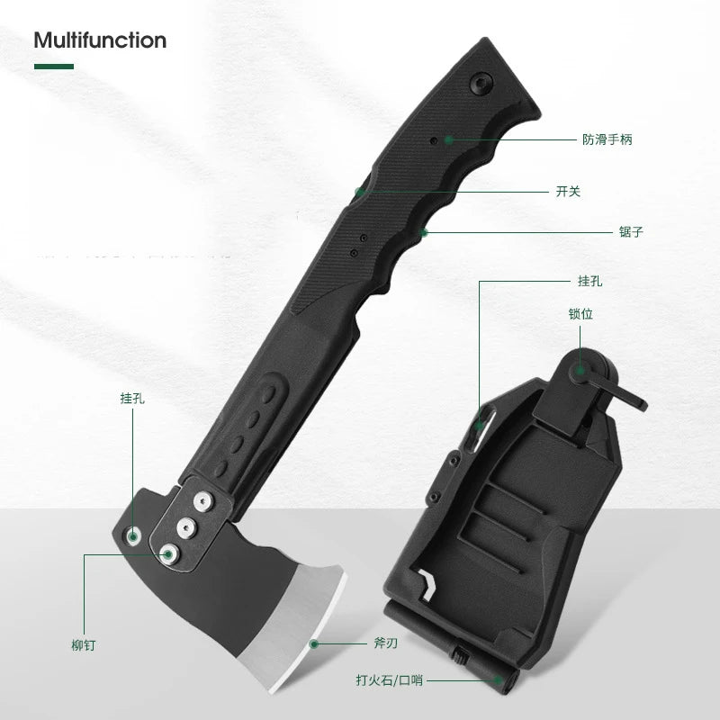 Multifunctional Axe Outdoor Camping Tactical Axe Survival Vehicle Tool Fire Axe with Saw Camping Hand Axe