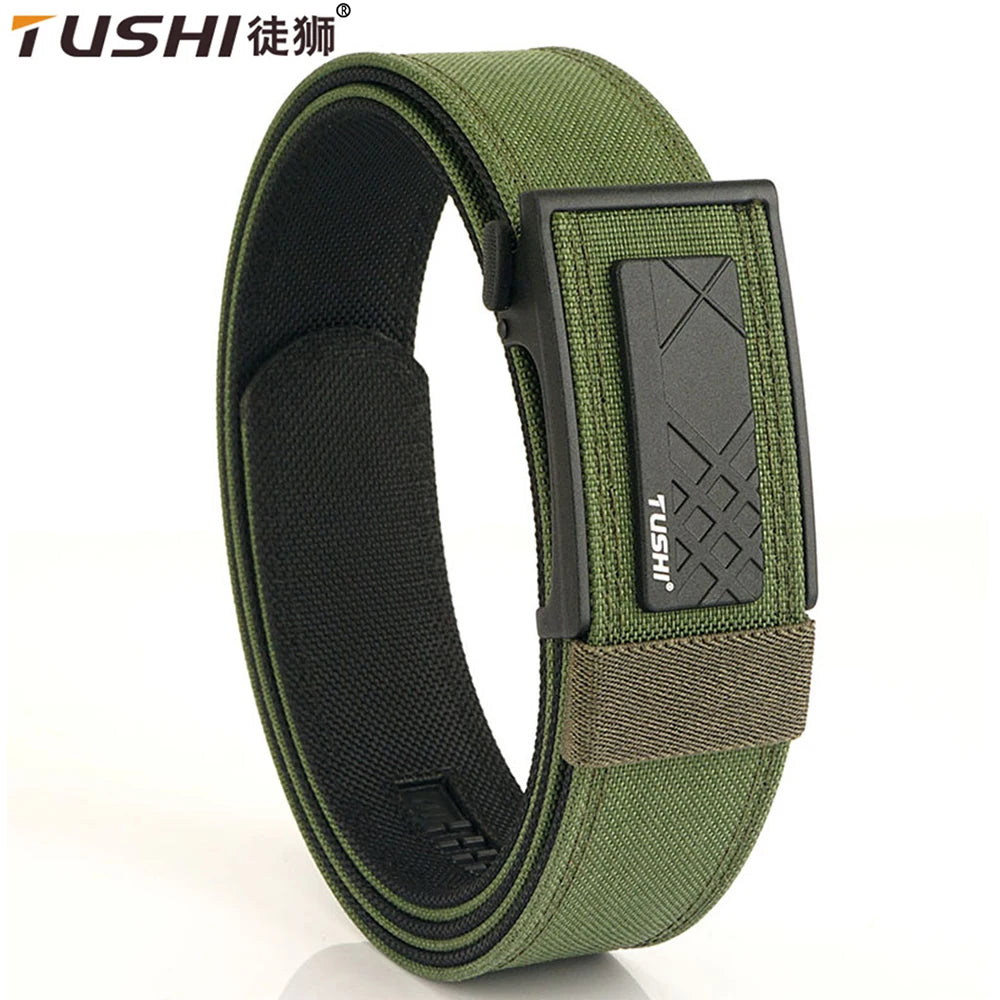 TUSHI New Military Gun Belt for Men Nylon Metal Automatic Buckle Police Duty Belt Tactical Outdoor Girdle IPSC Accessories