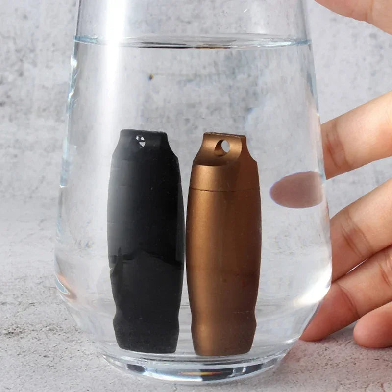 Aluminum Alloy Airtight Pill Container Bottle Portable Outdoor Keychain Single Chamber Capsule Holder Waterproof Medicine Case