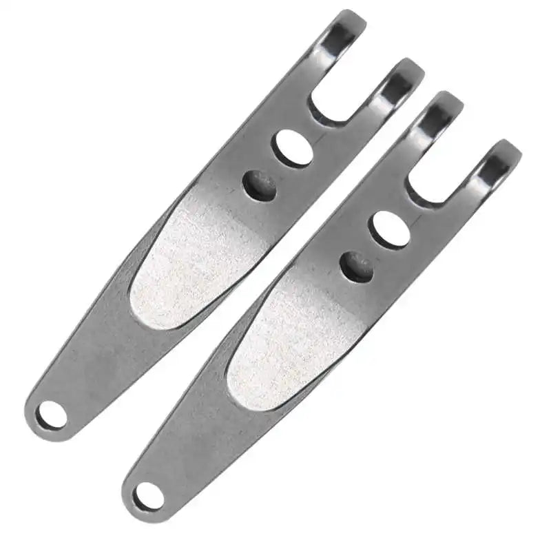 2Pcs Mini Outdoor Belt Clip Stainless Steel Suspension Pocket Clip Key Holder with Keychain Outdoor Tools