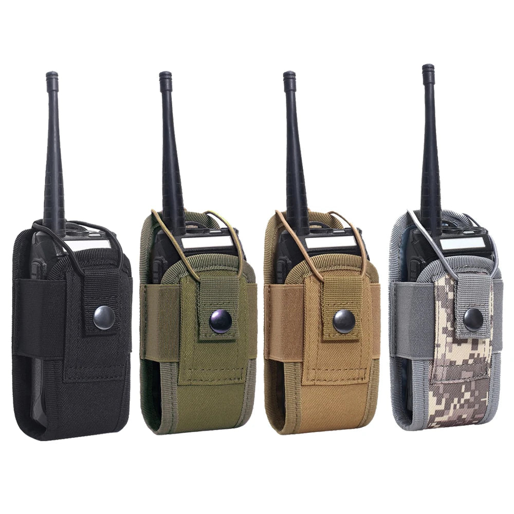 Molle Radio Walkie Talkie Pouch Waist Bag Holder Pocket Portable Interphone Holster Carry Bag for Hunting Camping