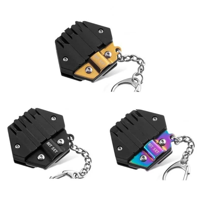 Keychain Screwdriver Multifunctional Hexagon Coin Outdoor EDC Survival Gear Tactical Tool Hexagon Folding Coin Knife Pocket Fold