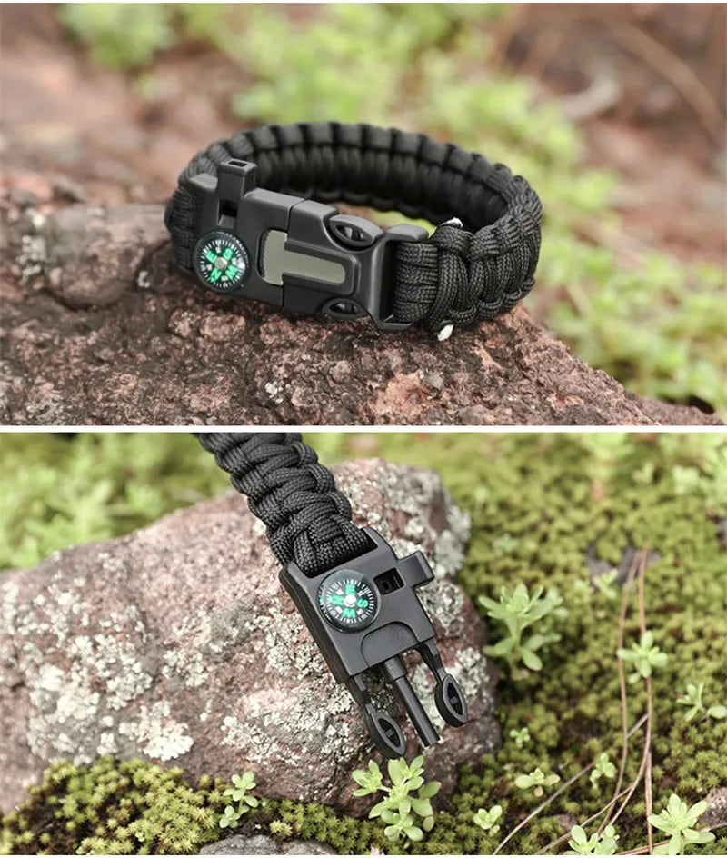 Outdoor Multi-function Paracord Survival Bracelet Men Women Camping Adventure Emergency Rescue Survival Rope Bracelet