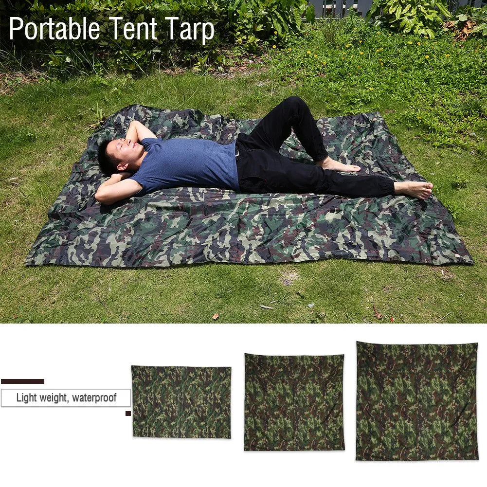 Outdoor Tarp Shelter, Camouflage Outdoor Rainproof Mat, Lightweight Tarp Shelter for Camping, Traveling - 3x2.9m UV Protection