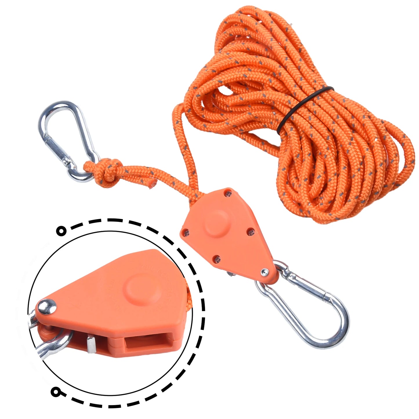 Secure and Fast Locking Tent Rope Hanger, Adjustable Lanyard Pulley Hook, Perfect for Outdoor Adventures and Sleeping Bags