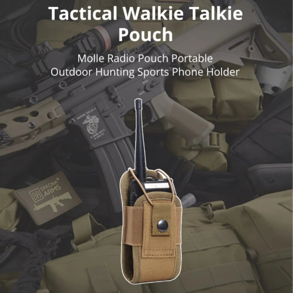 Molle Radio Walkie Talkie Pouch Waist Bag Holder Pocket Portable Interphone Holster Carry Bag for Hunting Camping