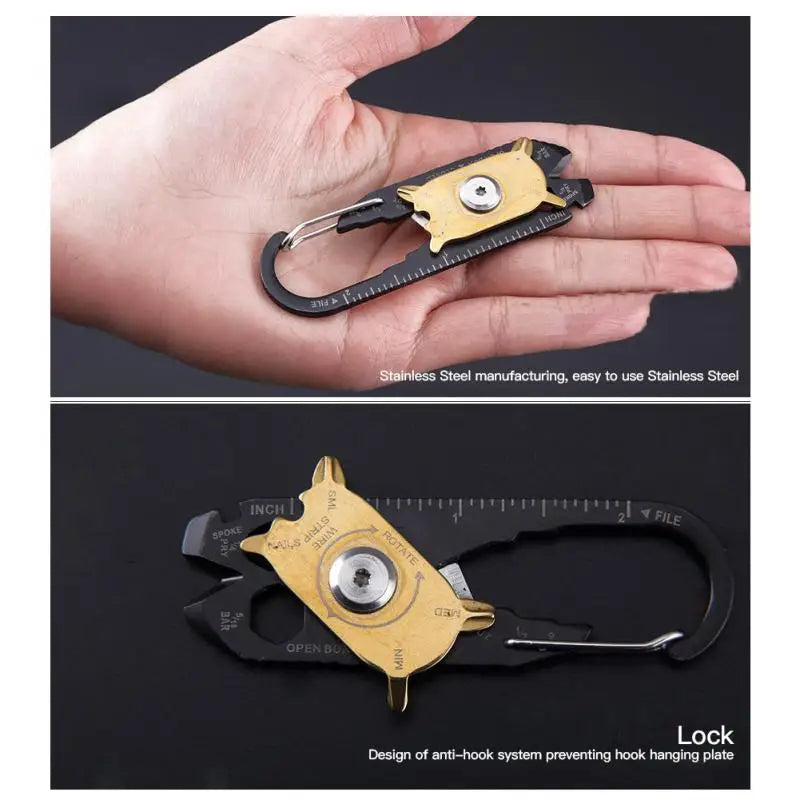 20 In 1 Pocket Multi Tool Gadget Outdoor Portable EDC Mini Utility Keychain Outdoor Camping Key Ring Emergency Survival Tools