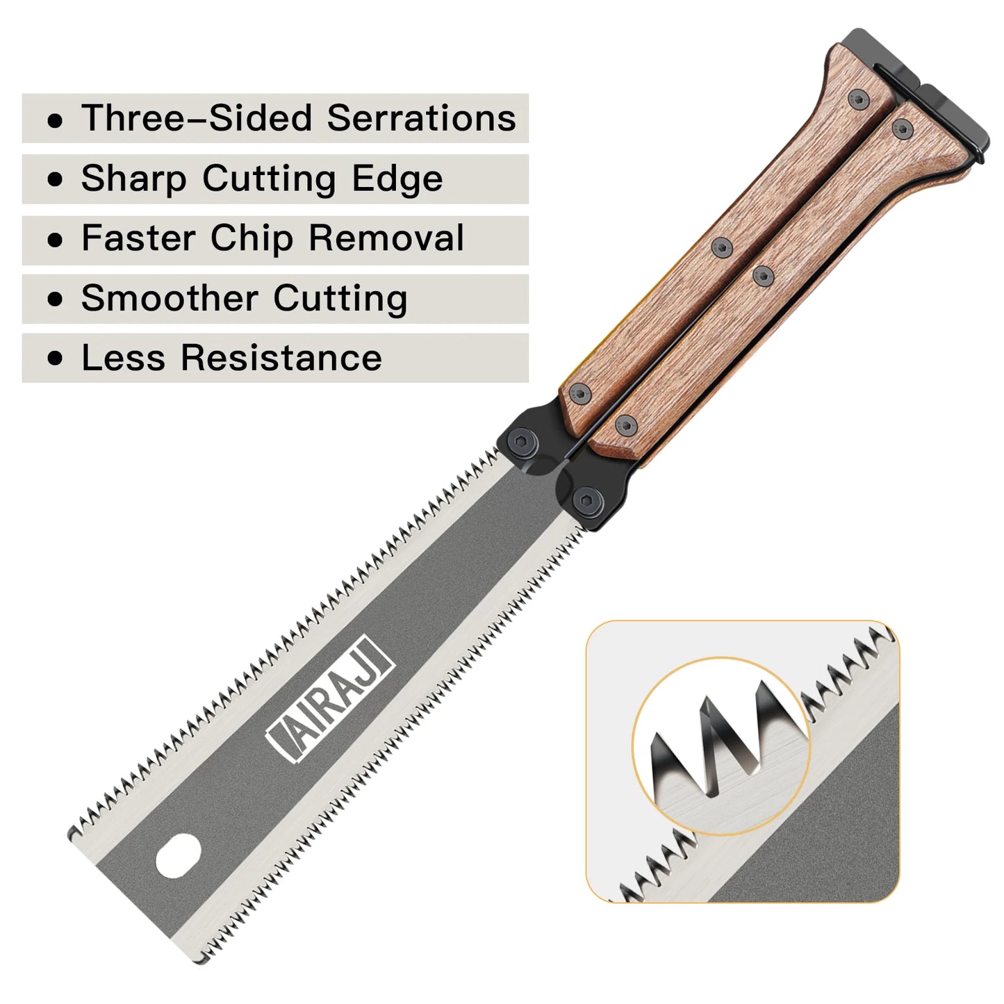 AIRAJ Folding Hand Saw SK5 Steel Wear-Resistant and Durable Survival Saw Woodworking Specialized Small Portable Gardening Tools