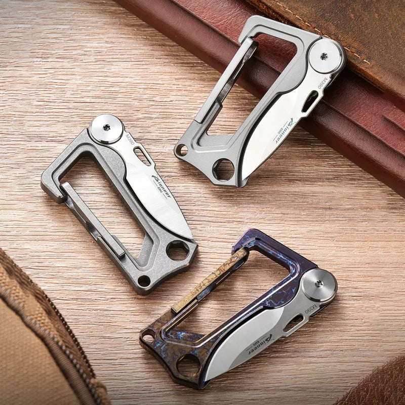 Titanium Alloy Buckle Outodoor Tool Multifuncational EDC Portable Keychain Unboxing Cutter Camping Hiking Survival Tool with BOX