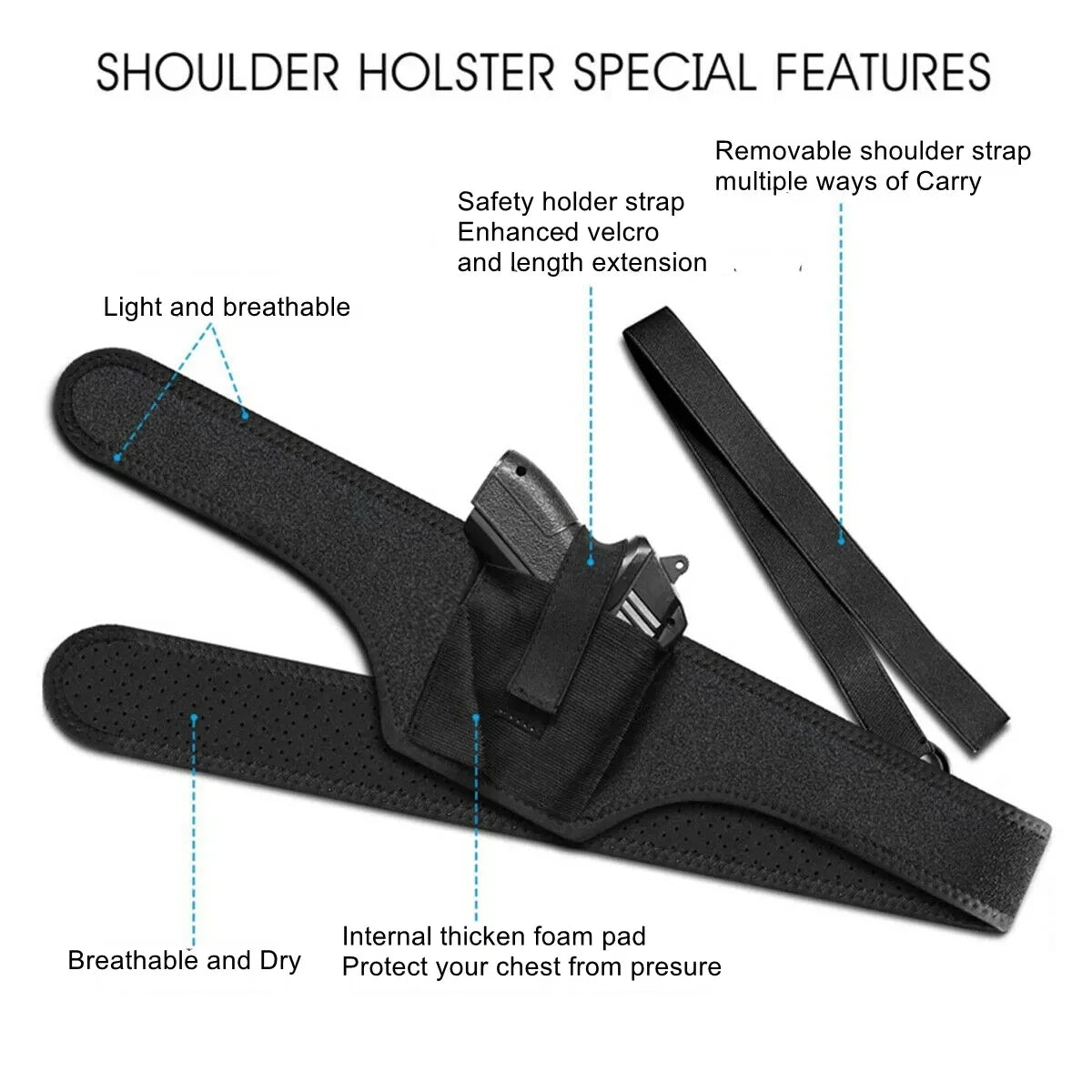 Shoulder Hanging Waist Invisible Holster Outdoor Tactical Belt for women and men