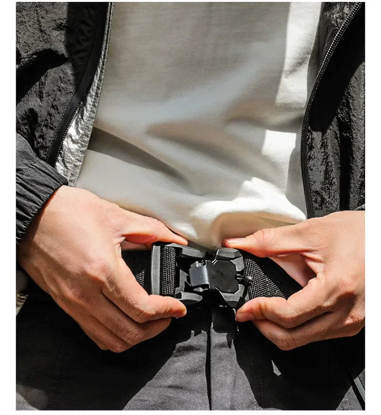 Tactical Belt Magnetic Buckle Quick Release Elastic Belt Casual Nylon Tooling Training Belt Men Trousers Belt