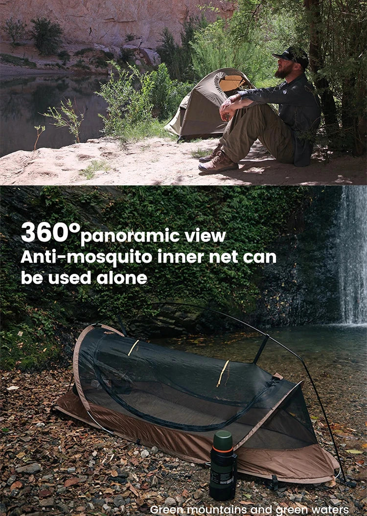 Sonuto-Lightweight Camping and Mountaineering Hiking Tent with Aluminum Alloy Poles, Waterproof and Mosquito Proof Single Person