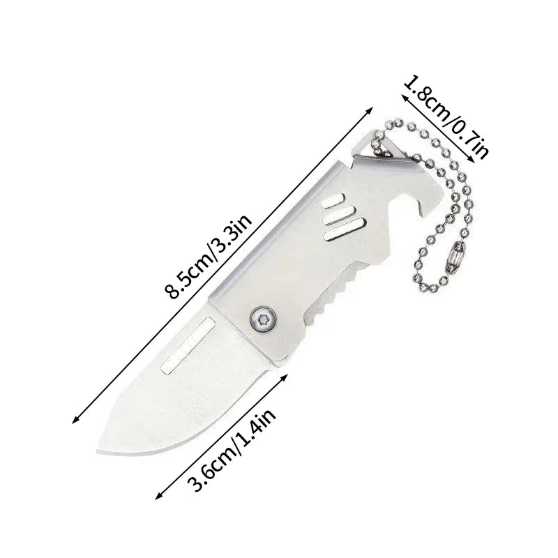 Mini Folding Knife D2 Steel Portable Camping Survival Knife Pocket Folding Knife Self-defense Knife Keyknife Keychain Pendant