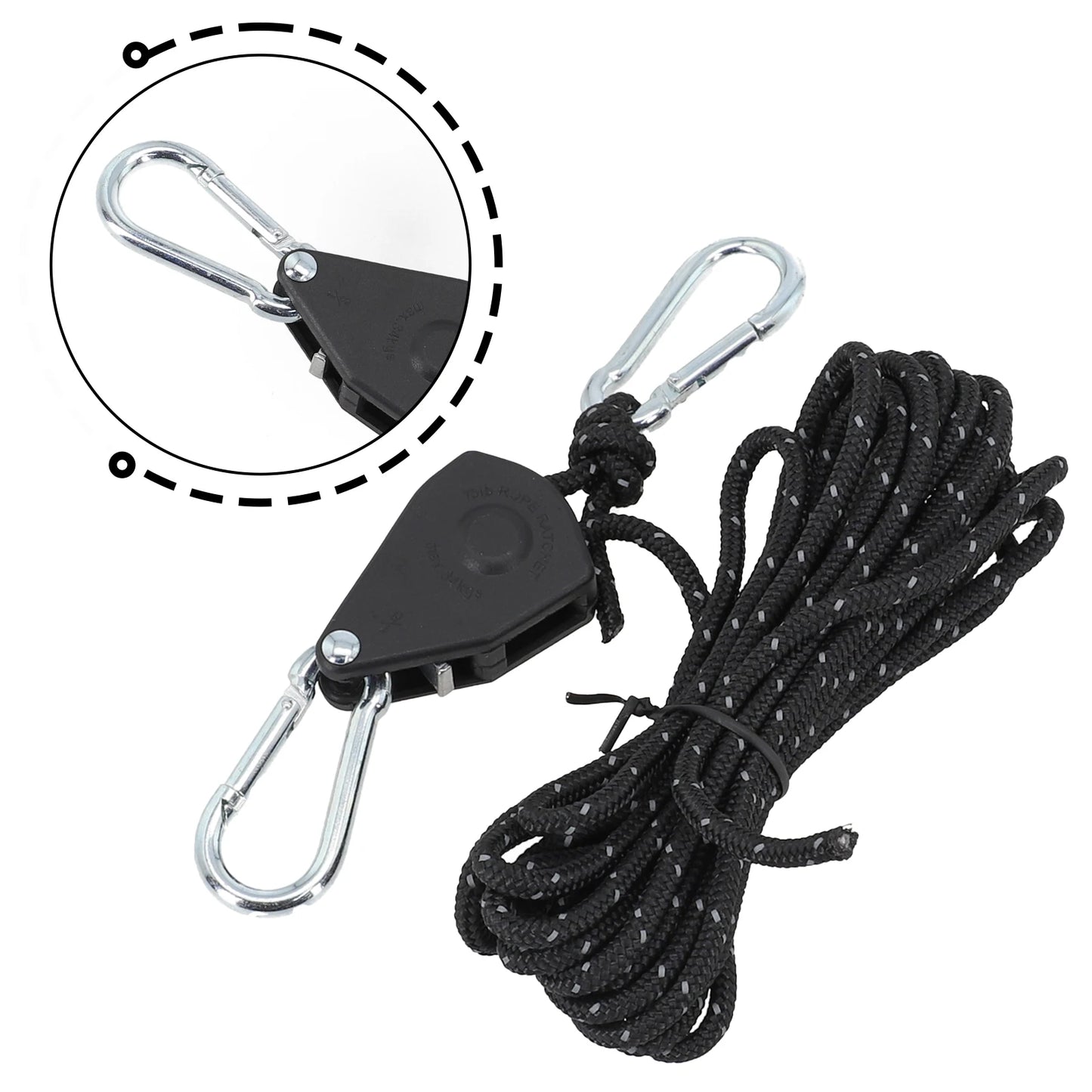 Secure and Fast Locking Tent Rope Hanger, Adjustable Lanyard Pulley Hook, Perfect for Outdoor Adventures and Sleeping Bags