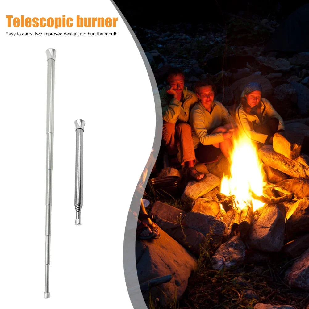 Outdoor Cooking Blow Fire Tube Portable Camping Fire Pipe Survival Tools Portable Fire Starter Tube Retractable Camping Blowpipe