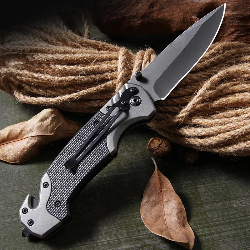 Outdoor Stainless Steel Folding Knife High Hardness Portable EDC Camping Pocket Knife Hiking Travel Self Defense Survival Knife