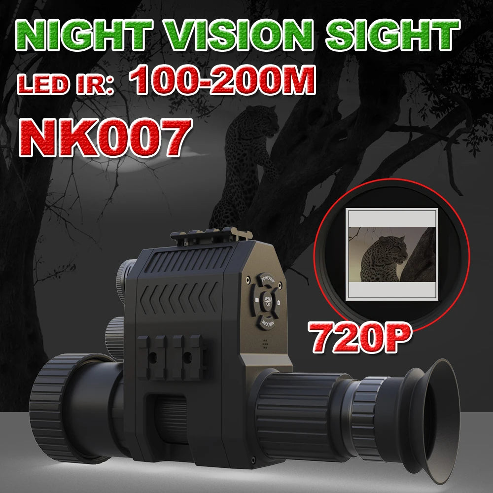 2023 New Night Vision Telescope LED Infrared 720P Monocular Telescope Video Camera for Hunting Camping Binoculars