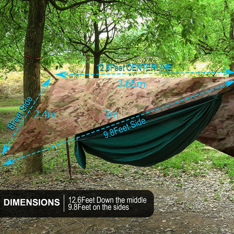 3x3m CP Camouflage Camping Tarp Waterproof Canvas Tent Sunshade Ultralight Garden Canopy Tourist Beach Portable Square Awning