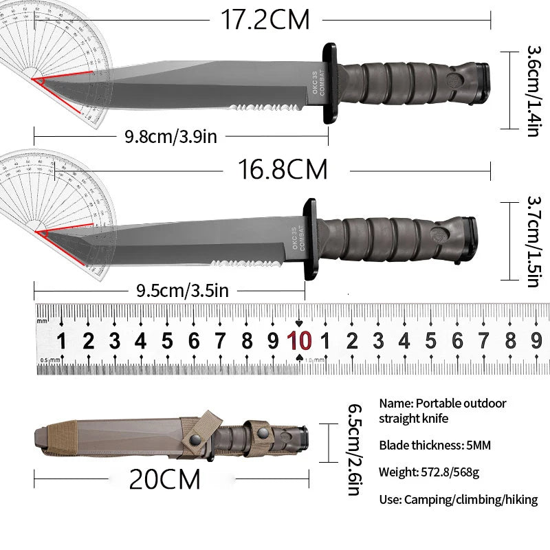 1pc，Outdoor camping knife, high-hardness mountaineering knife, jungle exploration knife, survival knife, hunting knife