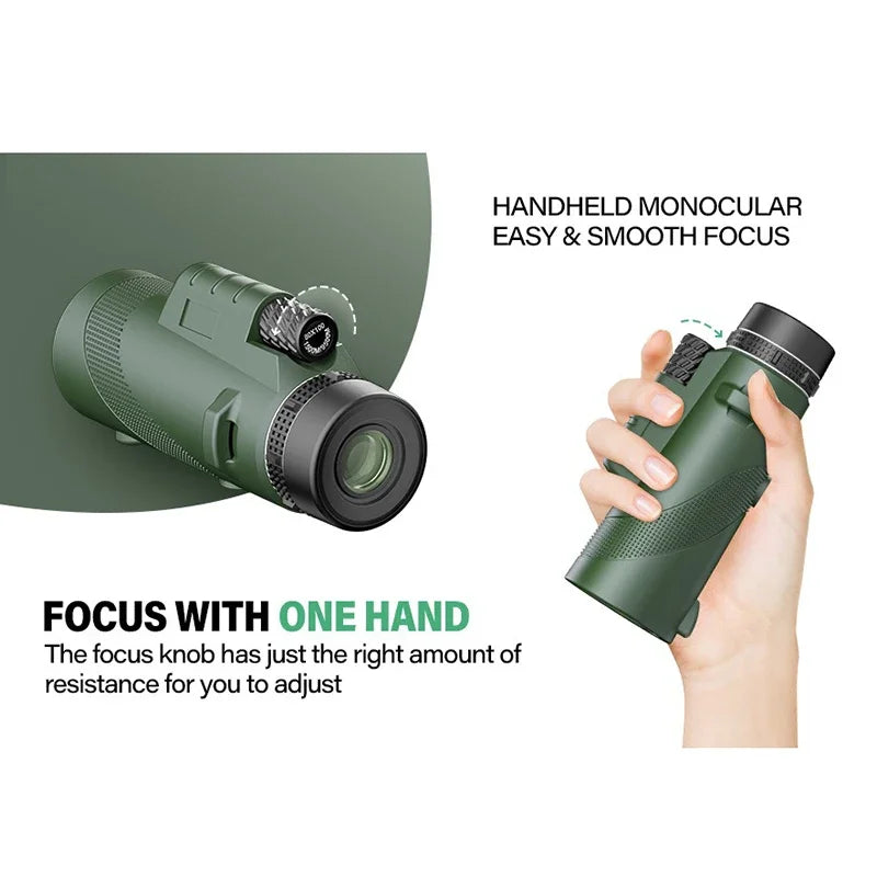 80x100 HD ZOOM Powerful Monocular Telescope Portable Binoculars Long Range Telescope Hunting Camping with Tripod Phone Clip