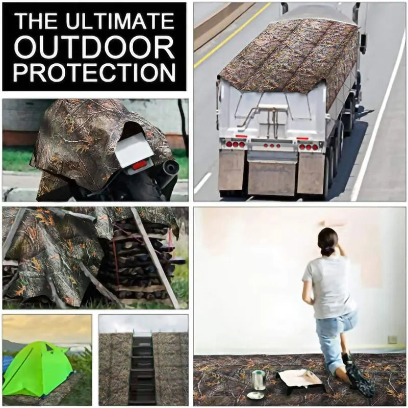 Tree Camo Lightweight Silicone Tarp Waterproof Camping Canvas Outdoor Garden Awning Fish Portable 3x3 Watertight Tarpaulin Cover