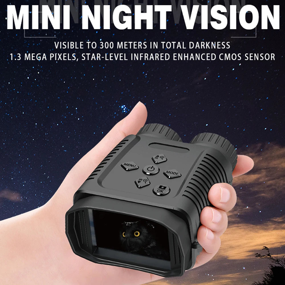 1080P Mini Night-Vision Device Day Night Use Binocular 4X Digital Zoom 7 Level Brightness IP54 Waterproof Night-Vision Device