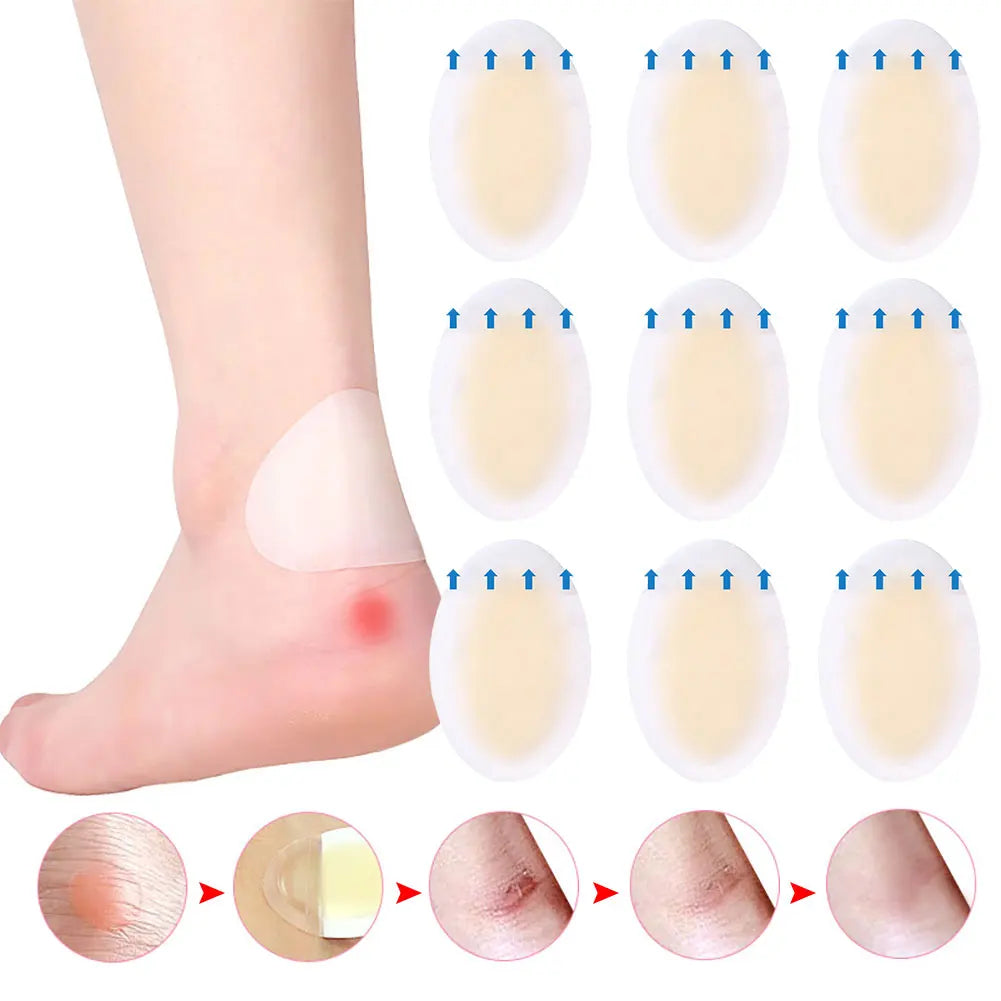 20/10pcs Hydrocolloid Foot Patch Heel Stickers Anti-Wear Band-Aid Adhesive Pain Bandage First Aid Outdoor Camping Emergency Kits