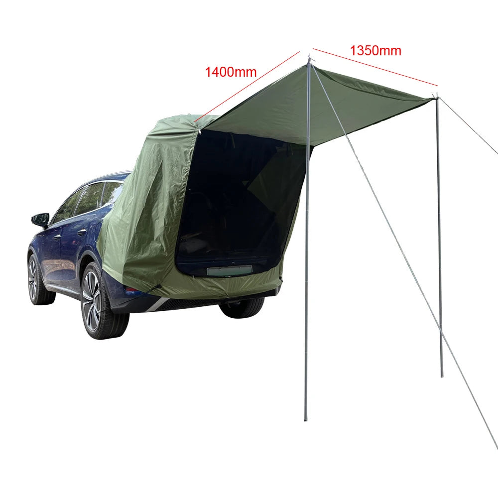 Outdoor Car Rear Tent Camping Picnic Car Rear Tent with Canopy Car Rear Extension Tent Sunshine-Proof Rain-Proof Car Rear Tent