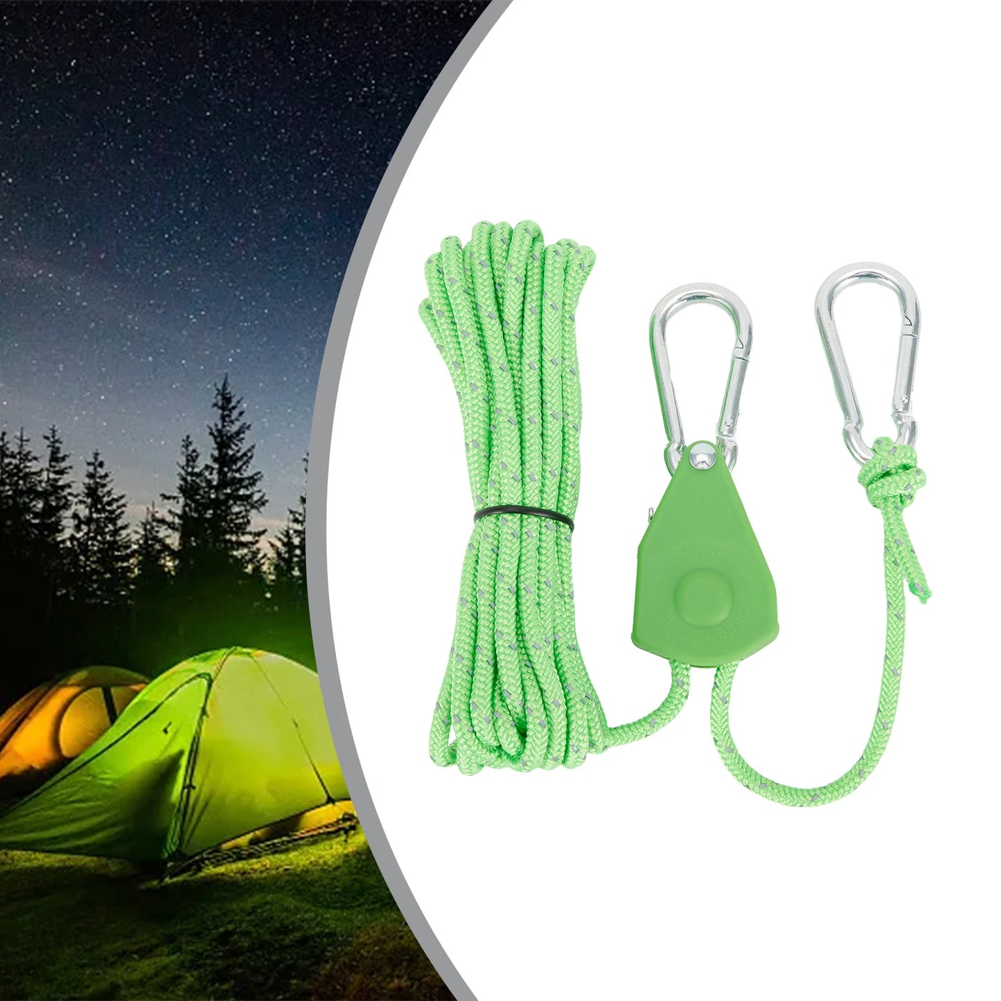 Secure and Fast Locking Tent Rope Hanger, Adjustable Lanyard Pulley Hook, Perfect for Outdoor Adventures and Sleeping Bags