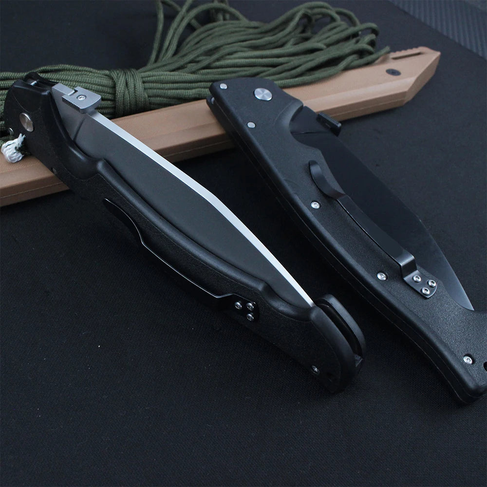 Large Rajah Cold Military Hunting Folding Knives AUS-10A Steel Blade Outdoor Survival Combat Self-defense Multipurpose Knife EDC