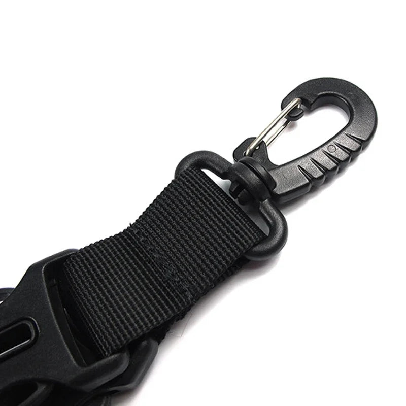 Multi functional hook and loop tactical nylon webbing backpack hook D-shaped keychain double split quick release buckle