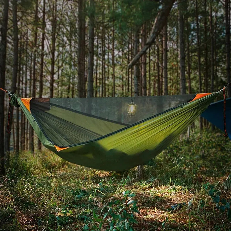 2024 Travelers camping outdoors with mosquito net hammocks, increased anti roll over speed, anti mosquito hammocks