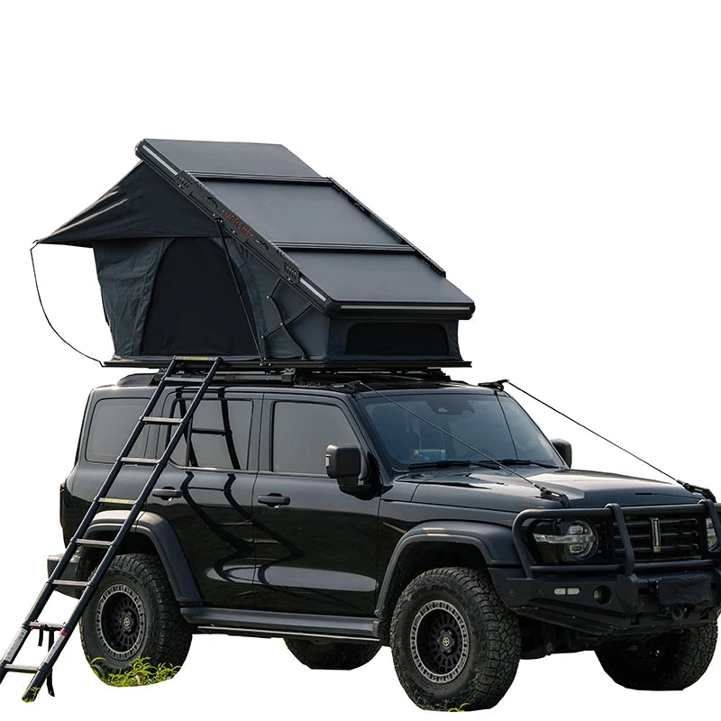 Car Roof Folding Tent Hard Shell Hydraulic Automatic Opening Camping Tent Aluminum Alloy Triangular Outdoor Car Tent